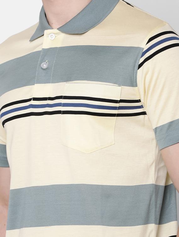 grey striped polo t-shirt - 17275626 - Zoom Image - 5