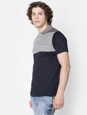navy blue striped t-shirt - 17275629 - Standard Image - 2