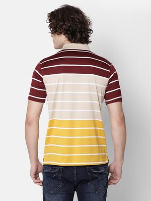 maroon striped t-shirt - 17275638 - Standard Image - 3