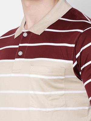 maroon striped t-shirt - 17275638 - Standard Image - 5