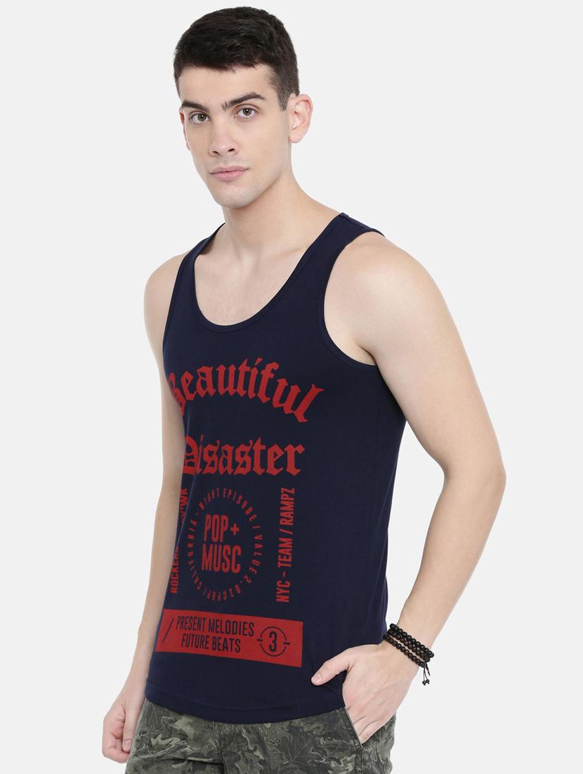 navy blue front print t-shirt - 17275640 - Zoom Image - 2