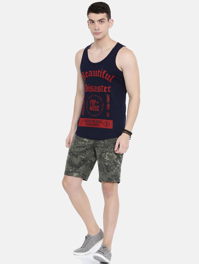 navy blue front print t-shirt - 17275640 - Zoom Image - 4