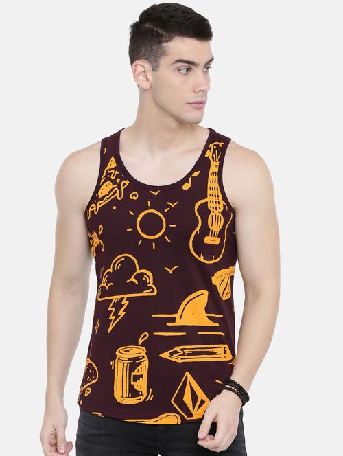 maroon front print t-shirt - 17275645 - Standard Image - 1