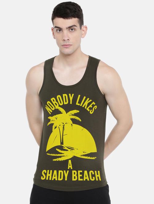 olive green front print t-shirt - 17275648 - Standard Image - 1