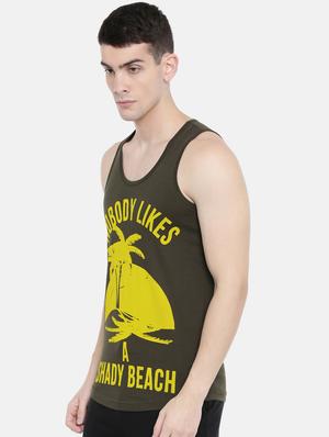 olive green front print t-shirt - 17275648 - Standard Image - 2