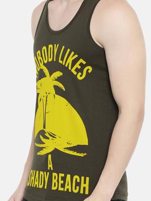 olive green front print t-shirt - 17275648 - Standard Image - 5