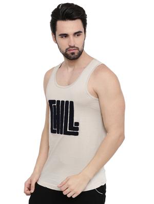 beige chest print t-shirt - 17275666 - Standard Image - 2