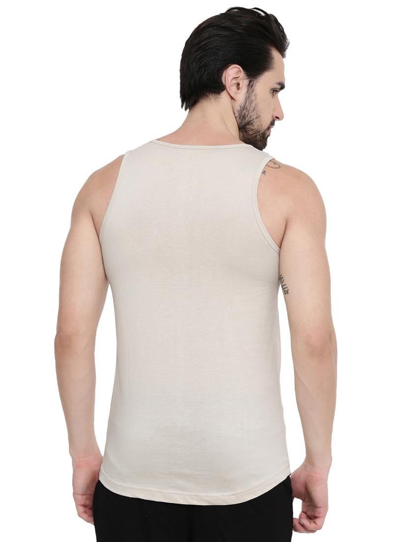 beige chest print t-shirt - 17275666 - Zoom Image - 3