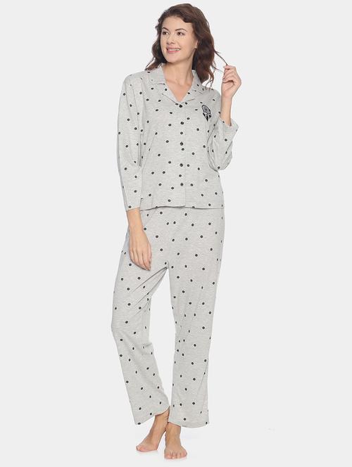 polka dot top with pyjama nightwear set - 17275734 - Standard Image - 1