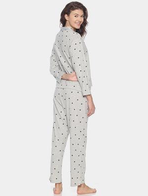polka dot top with pyjama nightwear set - 17275734 - Standard Image - 3