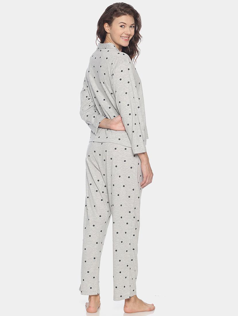 polka dot top with pyjama nightwear set - 17275734 - Zoom Image - 3