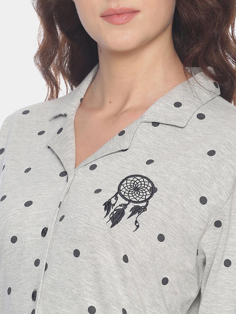polka dot top with pyjama nightwear set - 17275734 - Zoom Image - 4