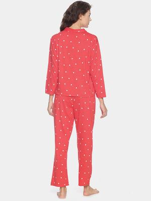 polka dot top with pyjama nightwear set - 17275735 - Standard Image - 2