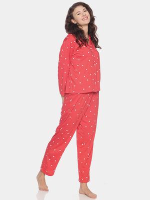 polka dot top with pyjama nightwear set - 17275735 - Standard Image - 3