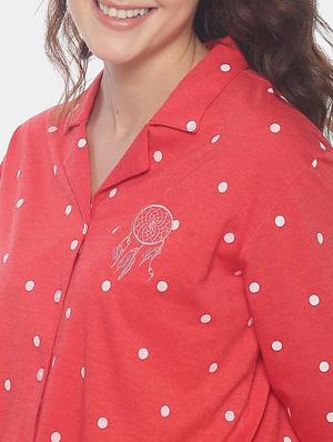 polka dot top with pyjama nightwear set - 17275735 - Standard Image - 4