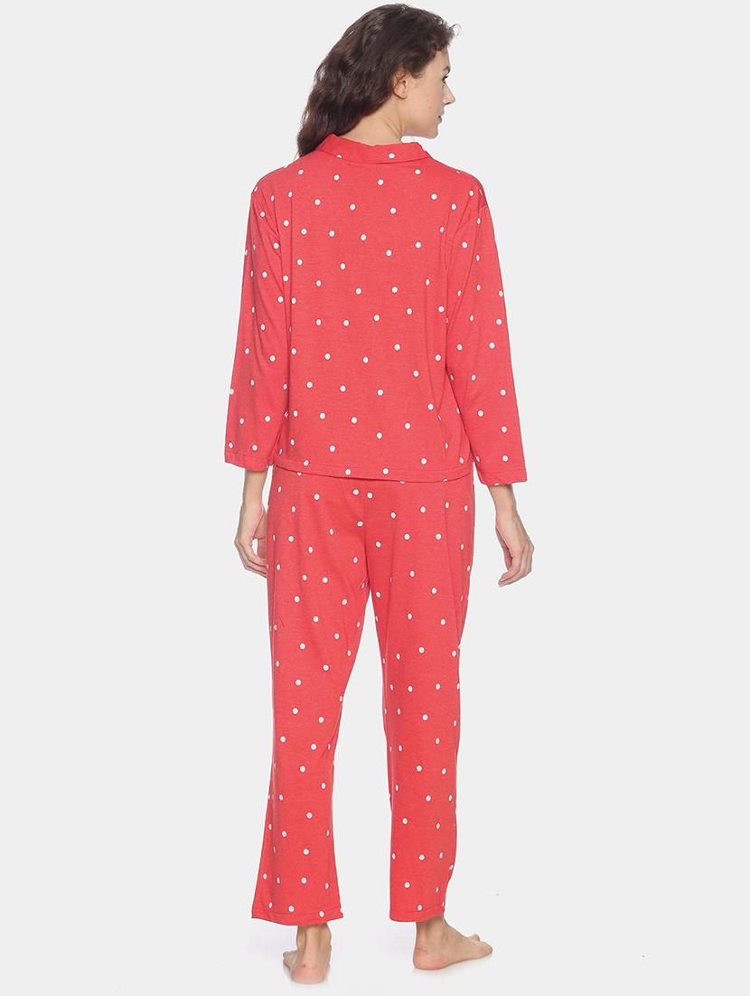polka dot top with pyjama nightwear set - 17275735 - Zoom Image - 2