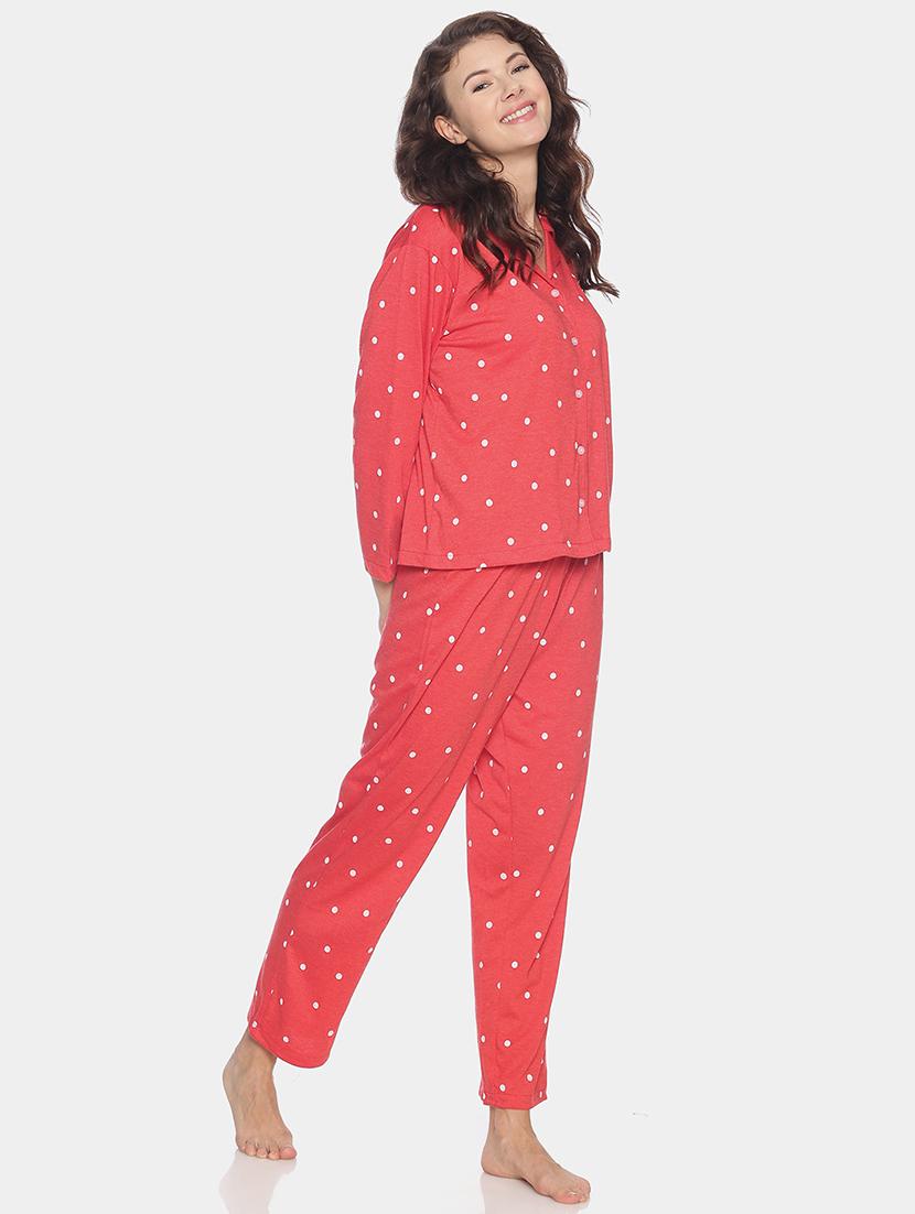 polka dot top with pyjama nightwear set - 17275735 - Zoom Image - 3