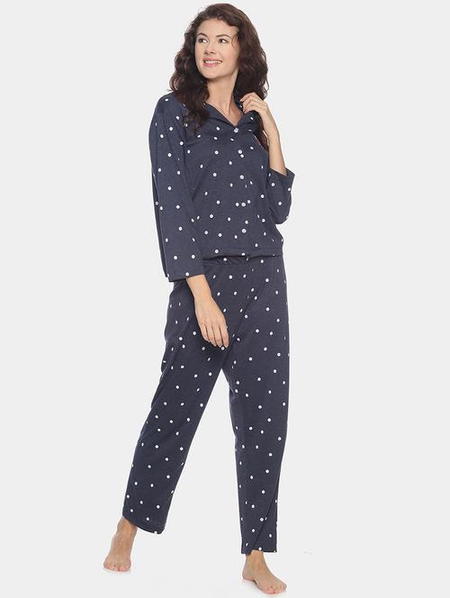 polka dot top with pyjama nightwear set - 17275736 - Standard Image - 1
