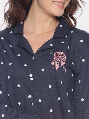polka dot top with pyjama nightwear set - 17275736 - Standard Image - 4