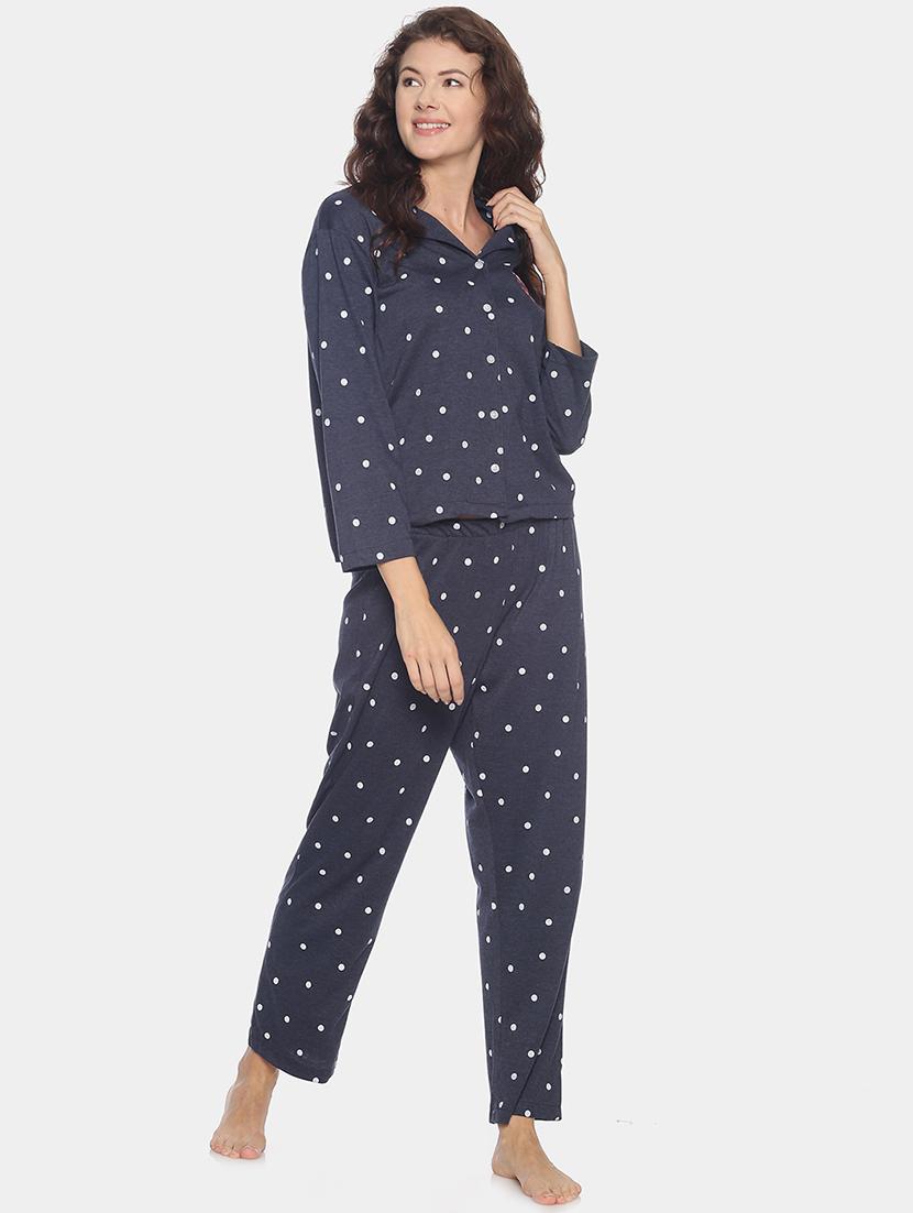 polka dot top with pyjama nightwear set - 17275736 - Zoom Image - 1