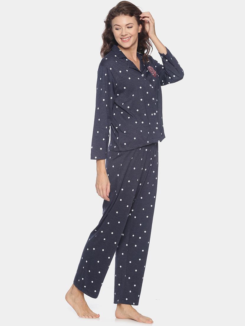 polka dot top with pyjama nightwear set - 17275736 - Zoom Image - 2