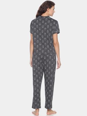 quirky print top with pyjama nightwear set - 17275738 - Standard Image - 3