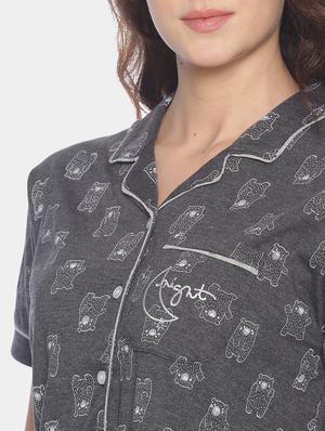 quirky print top with pyjama nightwear set - 17275738 - Standard Image - 4