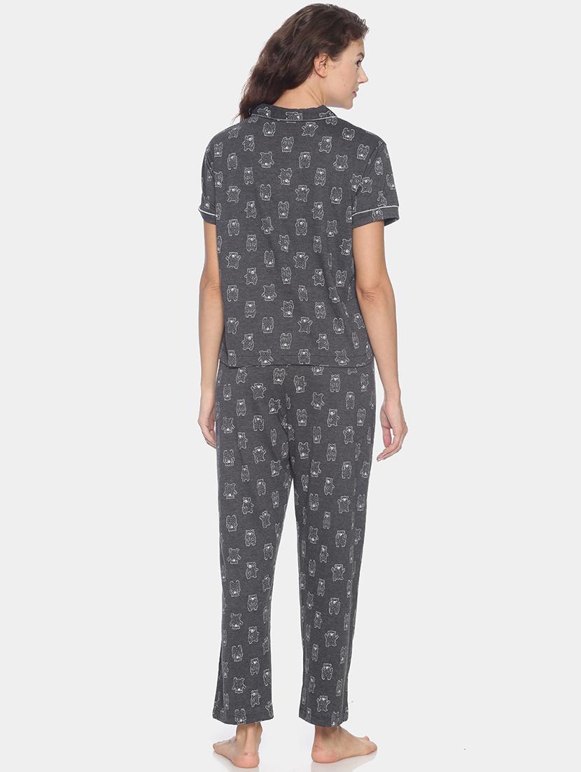 quirky print top with pyjama nightwear set - 17275738 - Zoom Image - 3