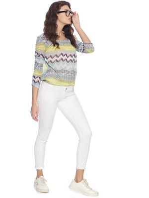 round neck printed blouson top - 17275742 - Standard Image - 4