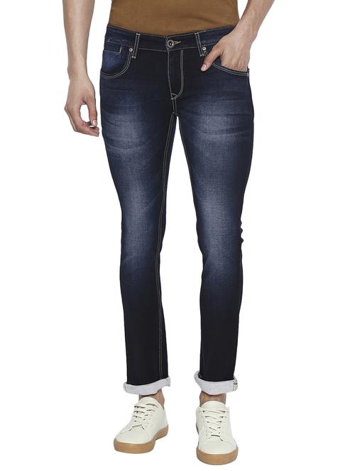 navy blue light washed denim jeans - 17276499 - Very Small Image - 1