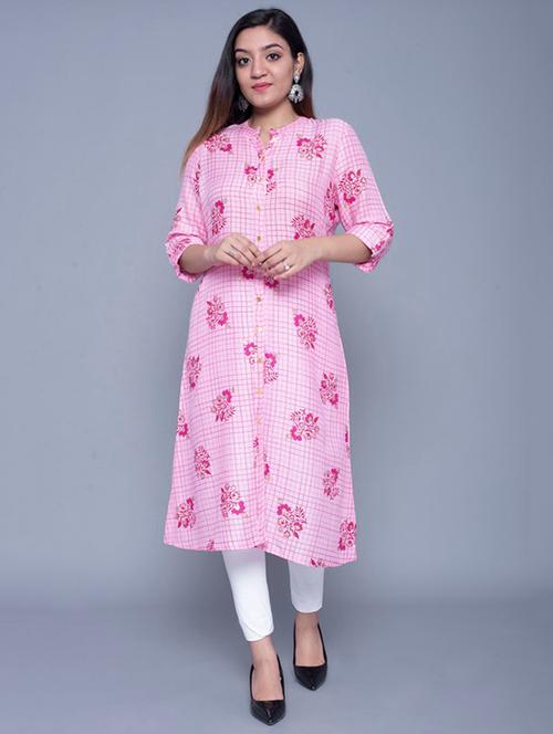 floral straight kurta - 17276617 - Standard Image - 1