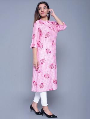 floral straight kurta - 17276617 - Standard Image - 2
