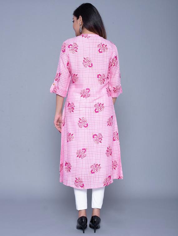 floral straight kurta - 17276617 - Zoom Image - 3