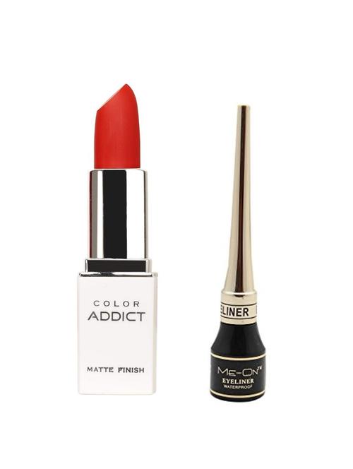 me-on pack of liquid eyeliner plus color addict matte lipstick shade-2 - 17276962 - Standard Image - 1