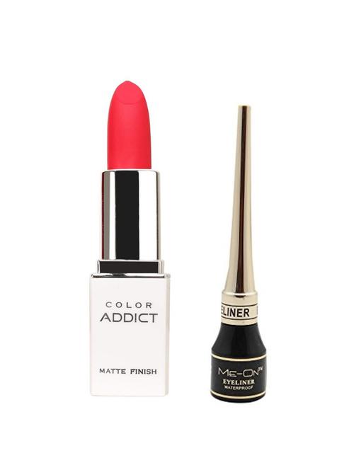 me-on pack of liquid eyeliner plus color addict matte lipstick shade-6 - 17276983 - Standard Image - 1