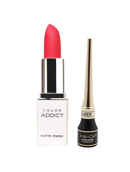 me-on pack of liquid eyeliner plus color addict matte lipstick shade-9 - 17276986 - Standard Image - 1