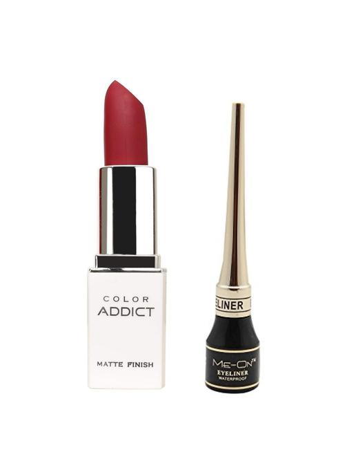 me-on pack of liquid eyeliner plus color addict matte lipstick shade-10 - 17276987 - Standard Image - 1