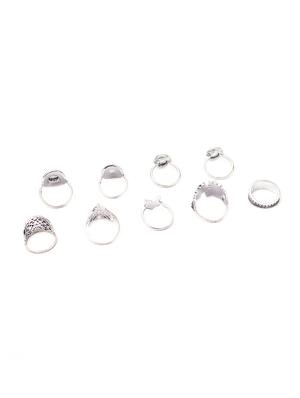 silver metal combo ring - 17277124 - Standard Image - 3