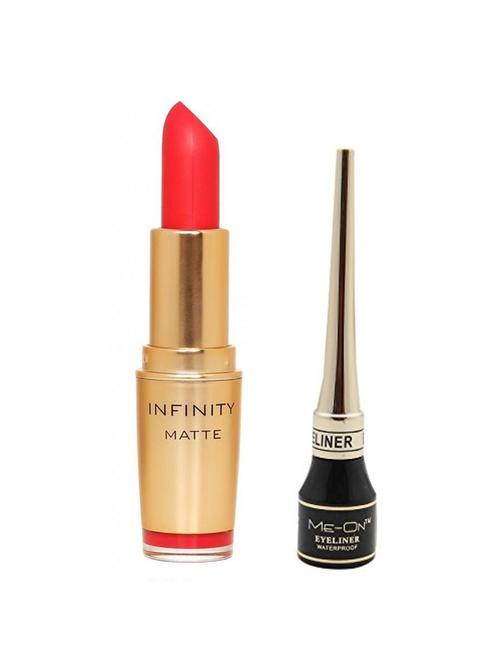 me-on pack of liquid eyeliner plus infinity matte lipstick shade-6 - 17277259 - Standard Image - 1