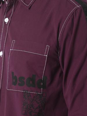 purple printed taped casual shirt - 17277660 - Standard Image - 5