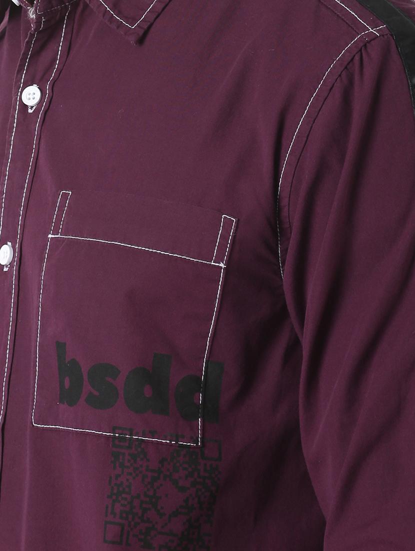 purple printed taped casual shirt - 17277660 - Zoom Image - 5