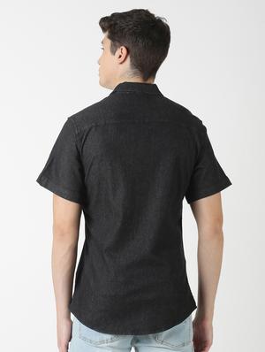 black solid casual shirt - 17277663 - Standard Image - 3