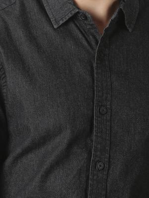 black solid casual shirt - 17277663 - Standard Image - 5