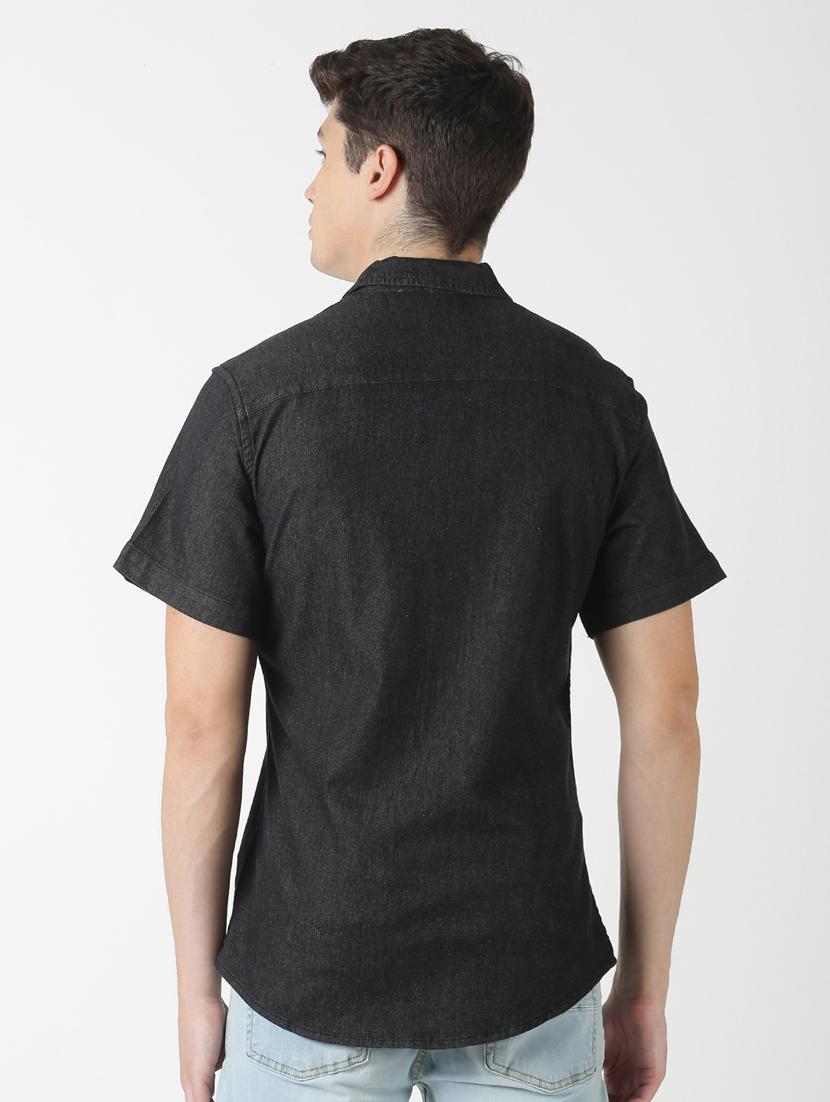 black solid casual shirt - 17277663 - Zoom Image - 3