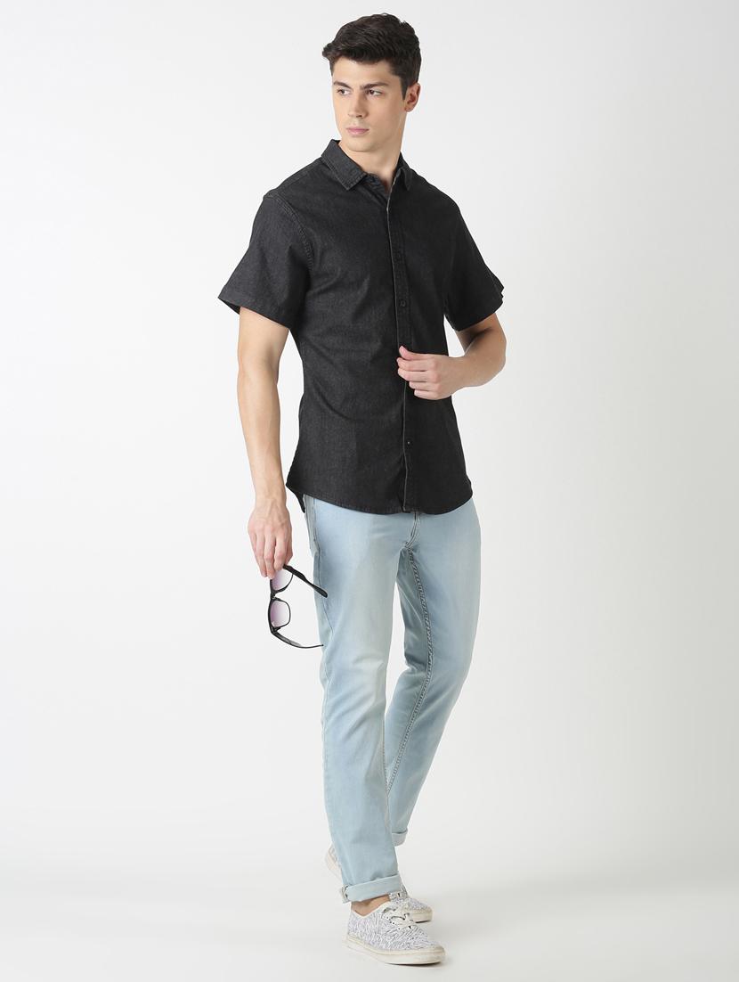 black solid casual shirt - 17277663 - Zoom Image - 4