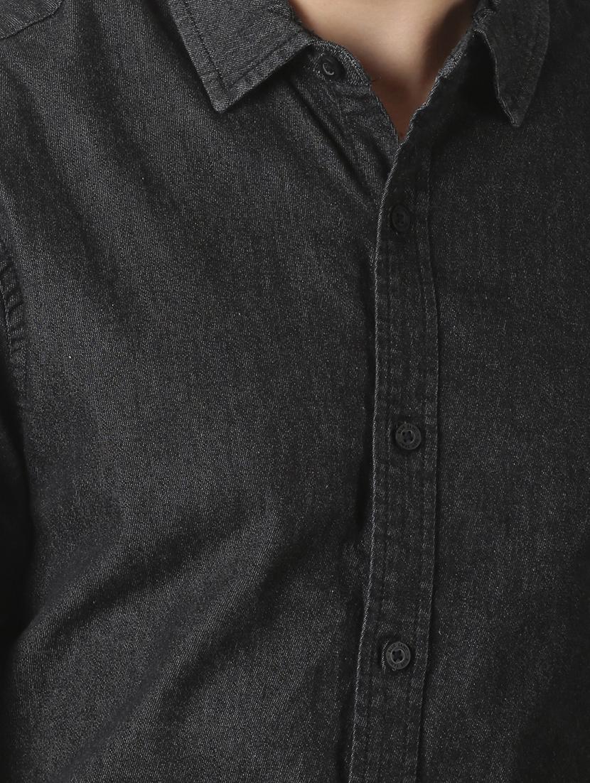 black solid casual shirt - 17277663 - Zoom Image - 5
