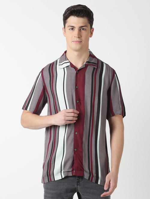 grey striped casual shirt - 17277666 - Very Small Image - 1