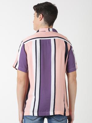 pink striped casual shirt - 17277670 - Standard Image - 3