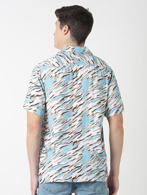 blue printed casual shirt - 17277671 - Standard Image - 3
