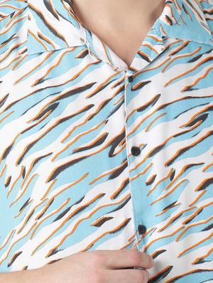 blue printed casual shirt - 17277671 - Standard Image - 5